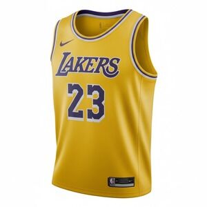 Nike LeBron James Lakers Jersey Mens 48 L Gold Excellent #23 Icon Swingman NBA